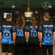 Load image into Gallery viewer, Blue Flaming Dragon Pool 8 Ball Women Billiard Team Shirt Custom Billiard Polo &amp; 1/4-Zip Attire NYN2497