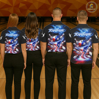 Personalized Fire Flame Texas Flag Tornado Bowling Team Shirts For Men Patriotic Bowling Gifts NYN2722