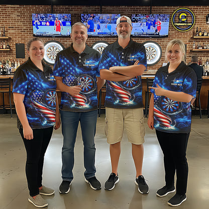 American Flag Dartboard Tornado Women Darts Quarter-Zip Shirt Custom Patriotic Funny Dart Team Jerseys NYN2525