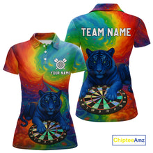 Load image into Gallery viewer, Custom Colorful Dartboard Funny Tiger Dart Women Polo Jerseys Outfits Rainbow Dart Shirts NYN1731