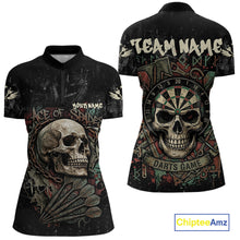 Load image into Gallery viewer, Graffiti Grunge Skull Darts Shirt For Women Custom Name &amp; Team Skull Dart Outfits Jerseys NYN3115