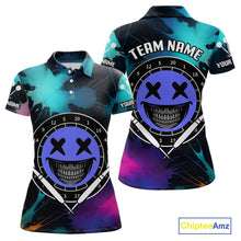 Load image into Gallery viewer, Smile Face Dartboard Custom Funny Colorful Women's Dart Polo Shirts, Dart Team Jerseys NYN0790