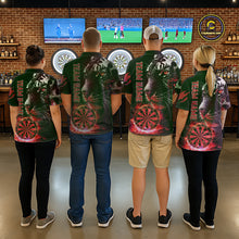 Load image into Gallery viewer, Red Horror Tiger Fire Flame Dartboard Custom Men Darts Quarter-Zip League Shirts Dart Jerseys NYN2248