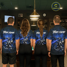 Load image into Gallery viewer, Custom Blue Flaming Dragon 8 Ball Billiard Polo Shirts For Men, Dragon Billiard Tournament Team Shirt NYN3290