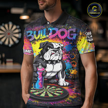 Load image into Gallery viewer, Custom Funny Bulldog Colorful Paint Men Darts Polo League Shirts Splash Dart Team Jerseys NYN2253