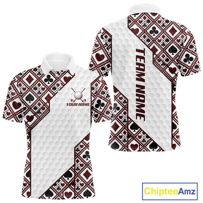 Mens Poker Pattern Golf Clothing Golf Shirt Funny Custom Men Golf Top, Best Golf Gifts For Golfer NYN2938