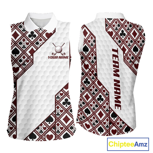 Womens Poker Golf Clothing Sleeveless Golf Shirt Funny Custom Women Golf Top, Best Golf Gifts For Golfer NYN2938