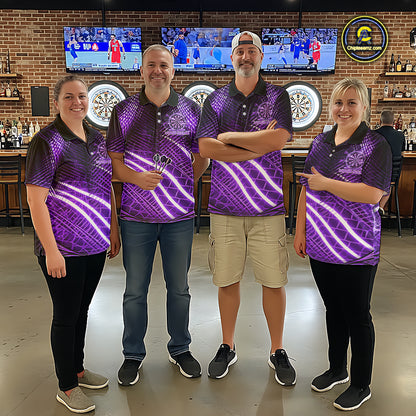 Black And Purple Stripes Light Dartboard Custom Darts Quarter-Zip Shirts Men Dart Team Jerseys NYN2275
