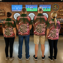 Load image into Gallery viewer, Black And Red Stripes Light Dartboard Custom Darts Polo Shirts Women Dart Team Jerseys NYN2276