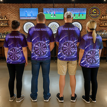 Black And Blue Stripes Light Dartboard Custom Darts Quarter-Zip Shirts Men Dart Team Jerseys NYN2277