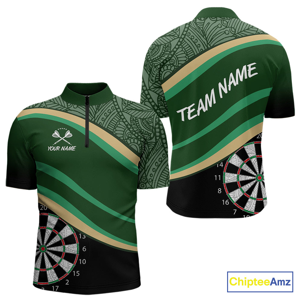 Leafy Whirl Dart Boards Darts Funny Shirt For Men - Custom Team & Player Name NYN0371