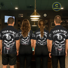 Load image into Gallery viewer, Grey Grunge Skull Billiard Shirts For Women Custom Pool 8 Ball Billiard League Jerseys NYN2291
