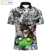 Load image into Gallery viewer, Custom Funny Pooler Cat 8 Ball Pool Billiard Shirt For Men Polo &amp; 1/4 Zip, Billiard Team Jerseys NYN3160
