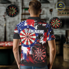 Load image into Gallery viewer, Personalized Patriotic Grunge Darts Polo &amp; 1/4-Zip Shirt For Men Thunder Dart Team Jerseys NYN2954