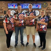Load image into Gallery viewer, Personalized Patriotic Grunge Darts Polo &amp; 1/4-Zip Shirt For Men Thunder Dart Team Jerseys NYN2954