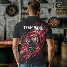 Load image into Gallery viewer, Red Flaming Tiger Funny Darts Custom Men's Dart Polo Shirts Team Dart League Jerseys NYN2078