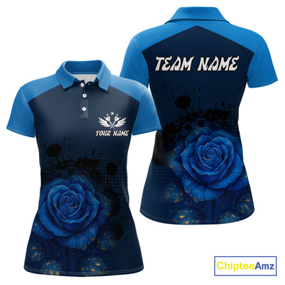 Dripping Dartboard & Navy Roses Darts Shirt For Women - Customizable Name & Team NYN0410