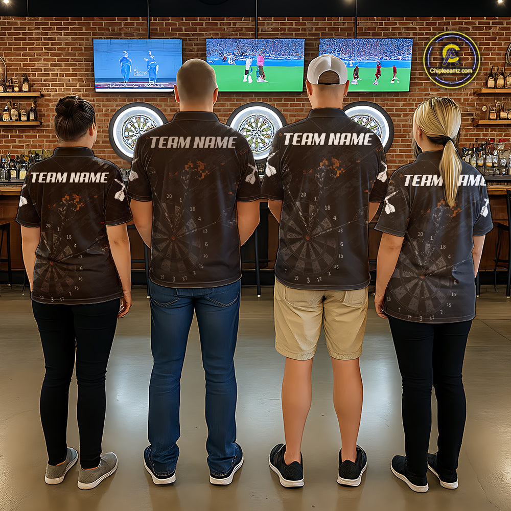 Black Grunge Digital Camouflage Darts Custom Dart Polo Shirt Men Dart Tournament Jerseys NYN2090
