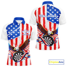 Load image into Gallery viewer, Personalized Eagle US Flag Patriotic Men Darts Polo Shirt Custom Freedom-Day Dart Team Jersey NYN2620