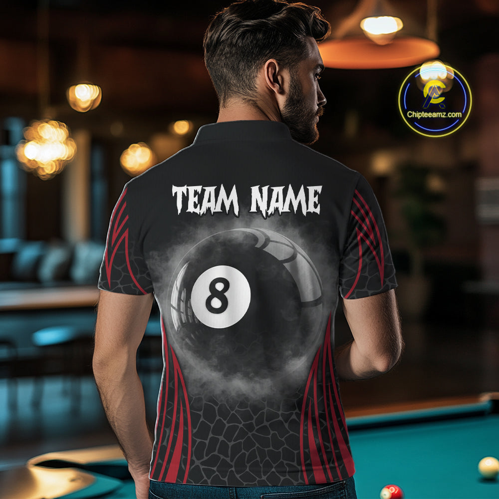 Custom Funny Rhino & 8 Ball Men's Billiard Shirts Personalized Billiard Apparel Gifts NYN2333