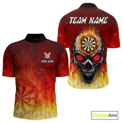 Spider Skull Flame Dartboard Custom Flame Dart Shirt For Men, Dart Jerseys NYN0227