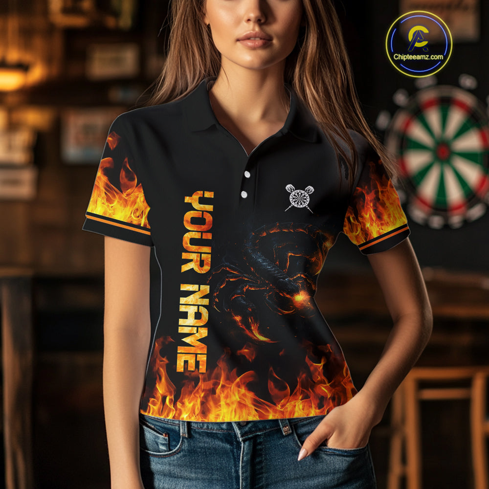 Custom Fire Flame Scorpion Dartboard Dart Shirts For Women Outfit Dart Team Jerseys NYN0075