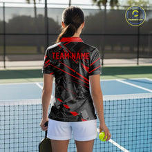 Load image into Gallery viewer, Custom Grey And Red Pickleball Ball Jerseys For Women Pickleball Paddle League Shirts NYN2127
