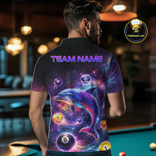 Load image into Gallery viewer, Funny Dolphin Rainbow Galaxy Pool Ball Billiard Shirt For Men Personalized Billiard Team Apparel NYN2637