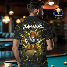 Load image into Gallery viewer, Billiard 8 Ball Cowboy Funny Pool Shirt For Men Custom Thunder Yellow Team Billiard Attire NYN3443