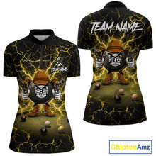 Load image into Gallery viewer, Billiard 8 ball cowboy funny pool shirt for women custom thunder yellow team attire