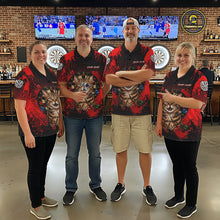 Load image into Gallery viewer, Black And Red Splatter Paint Dartboard Custom Funny Cat Darts Shirt For Men Outfits Darts Jersey NYN3038