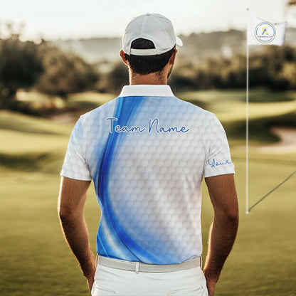 Personalized Blue-Light Twinkle Golf Polo Shirt For Men Custom White Pattern Golf Team Clothes NYN2871