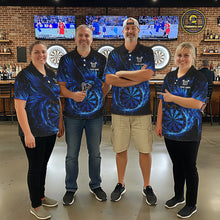 Load image into Gallery viewer, Blue Splatter Funny Eagle Dartboard Darts Quarter-zip Shirt For Men Custom Dart Team Jerseys NYN2521