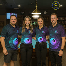 Load image into Gallery viewer, Custom Blue &amp; Purple Tribal 8 Ball Billiard Jersey For Men Billiard Clothes Billiard Team Shirts NYN2924