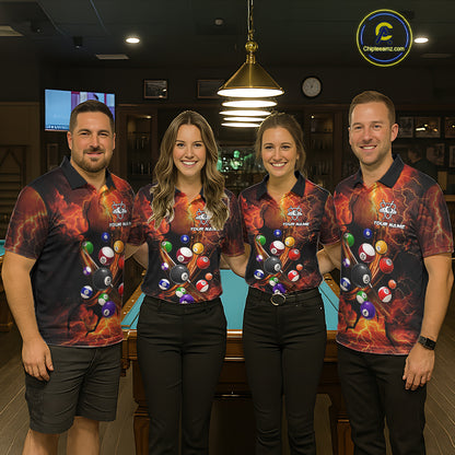 Dragon 8 Ball Cracked Thunder Lightning Billiard Shirts For Women Custom Billiard Team Jersey | Orange NYN3312