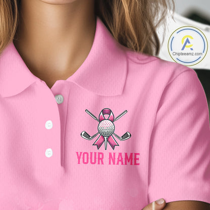 Pink Splatter Golf Shirts For Women Breast Cancer Awareness Golf Jerseys Short Sleeve Golf Tops NYN3315