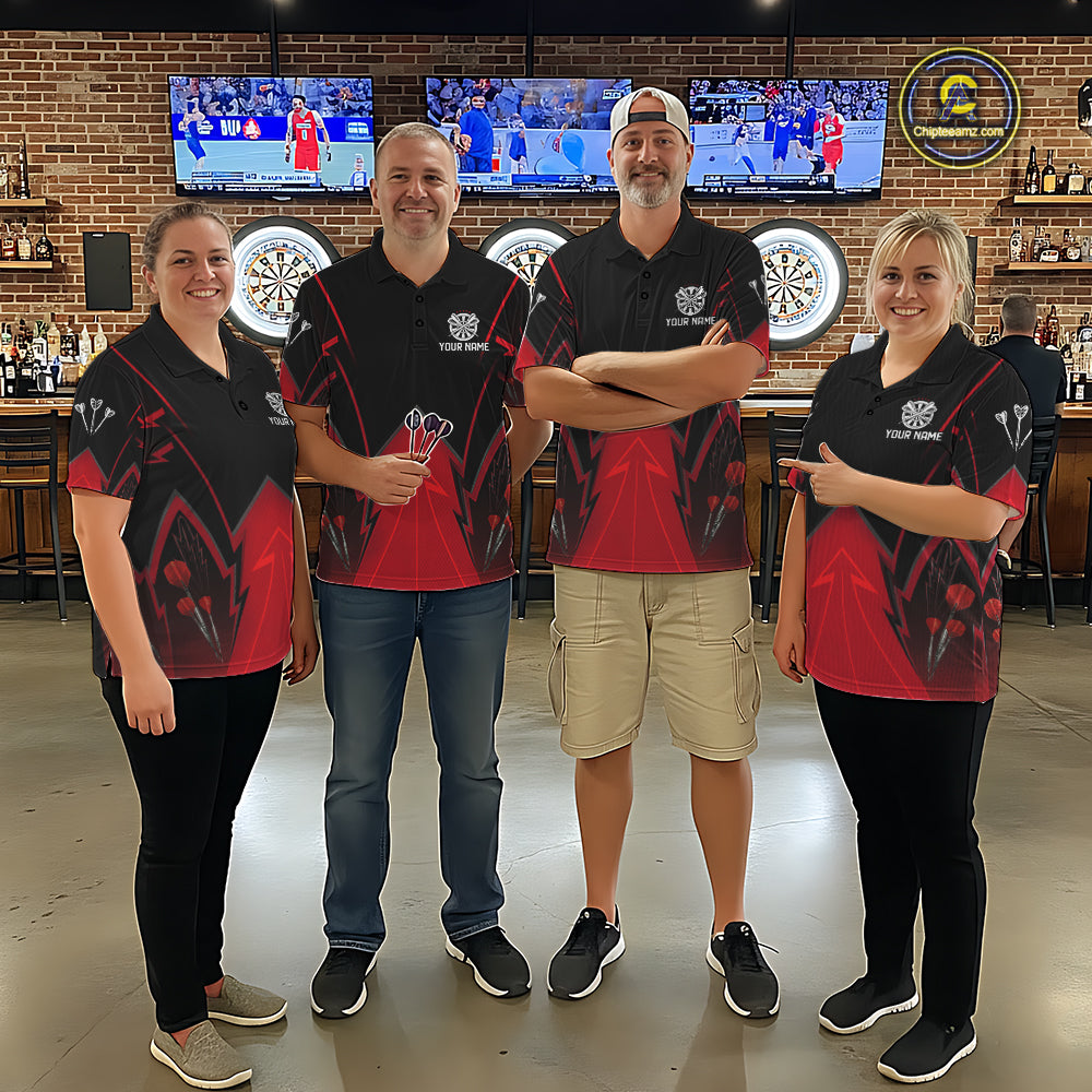 Personalized Blue Dartboard & Arrow Darts Polo & 1/4-Zip Shirt For Men Dart Team Jerseys NYN2945