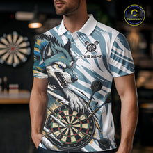 Load image into Gallery viewer, Personalized Cracked Darts Polo &amp; Quarter Zip Shirt Custom Funny Wolf Claws Darts Attire For Men NYN2950