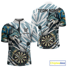 Load image into Gallery viewer, Personalized Cracked Darts Polo &amp; Quarter Zip Shirt Custom Funny Wolf Claws Darts Attire For Men NYN2950