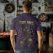 Load image into Gallery viewer, Purple Dripping Cobra Dartboard Custom Men's Polo Darts Shirt Grunge Skull Darts Jersey NYN1797