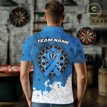 Load image into Gallery viewer, White &amp; Blue Grunge Ribbons Pattern Prostate Cancer Dart Shirt For Men Custom Dart Team Jerseys NYN3348