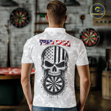 Load image into Gallery viewer, Personalized American Flag Skull Eagle Grey Camo Darts Shirts For Men Patriotic Darts Team Outfits NYN3354
