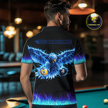 Load image into Gallery viewer, Blue Flaming Eagle Play 8 Ball And 9 Ball Billiard Pool Shirt For Men Custom Billiard Team Appeal NYN2761