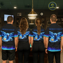 Load image into Gallery viewer, Blue Flaming Eagle Play 8 Ball And 9 Ball Billiard Pool Shirt For Men Custom Billiard Team Appeal NYN2761
