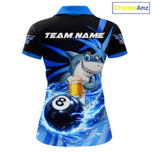Load image into Gallery viewer, Thunder Lighting Blue 8 Ball Billiard Pool Shirt For Women Custom Funny Shark Billiard Team Appeal NYN2766
