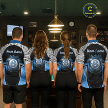 Load image into Gallery viewer, Blue Tribal 8 Ball Billiard Shirt For Women Personalized Tribal Pool Polo &amp; 1/4-Zip Team Jersey NYN2984