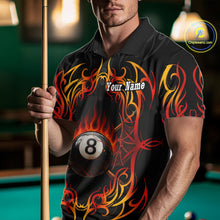 Load image into Gallery viewer, Skull Tribal Ball Pool Men Billiard Polo &amp; 1/4-Zip Shirts Custom Flame 8 Ball Billiard Attire NYN2389