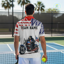 Load image into Gallery viewer, Custom Grim Reaper Motorcycle Pickleball Jersey For Men Patriotic Pickleball Paddle Shirts NYN2132