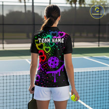 Load image into Gallery viewer, Custom Colorful Heart Dripping Pickleball Paddle League Jerseys For Women Pickleball Shirts NYN2139