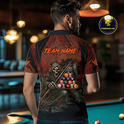 Custom Black And Gold 8 Ball 9 Ball Break Glass Billiard Shirt For Men, Pool Billiard Clothes Jersey NYN3019